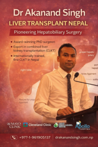 Dr Akanand Singh liver transplant Nepal surgeon performing hepatobiliary surgery